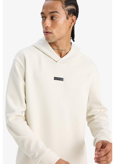 DeFactoFit Standart Fit Kapüşonlu Skuba Dalgıç Kumaş Sporcu Sweatshirt D7364AX25SPBG721