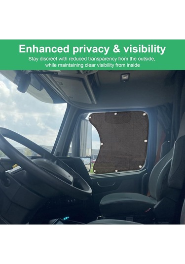 Gajeena Kamyon Yan Cam Güneşlik Seti - Uv Korumalı, Isı Yalıtımlı, 60x55cm Siyah Mesh Kumaş