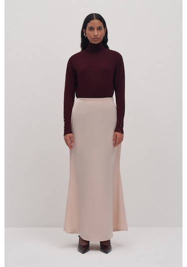 Maxi Saten Etek Ekru