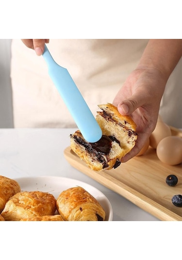 Mavi 1 Adet Kazıyıcı Karıştırma Kavanoz Aracı Krem Tereyağı Pişirme Araçları Uzun S Spatula Isıya Dayanıklı Esnek Spatula 56602391