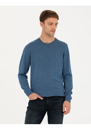 Pierre Cardin Erkek Mavi Triko Kazak 50270054-vr036 Mavi