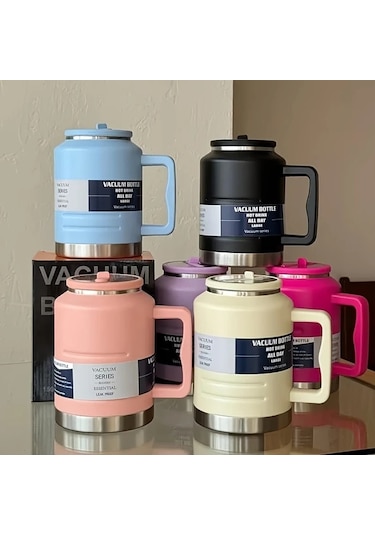 Maxaccess Pink Color 50oz Paslanmaz Celik Vakumlu Termos Matara Sap Agizlik Sizdirmaz Pembe Renk