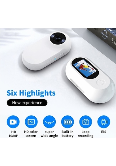 Maoyaya A100 Spor Kamerası Manyetik Parmak Kamerası Hd Kamera Bisiklet 1080p Siyah Siyah