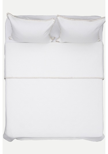 Koza Home Patara Beyaz Çok Amaçlı %100 Pamuk Çift Kişilik Yatak Örtüsü 240x Beyaz