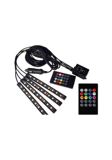 Ayak Altı Aydınlatma Led Araç Içi Sese Duyarlı Rgb Led Kumandalı (540120184)