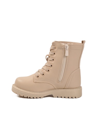 Bej İçi Polarlı Bağcıklı Fermuarlı Kız Çocuk Bot 24028 P Bej