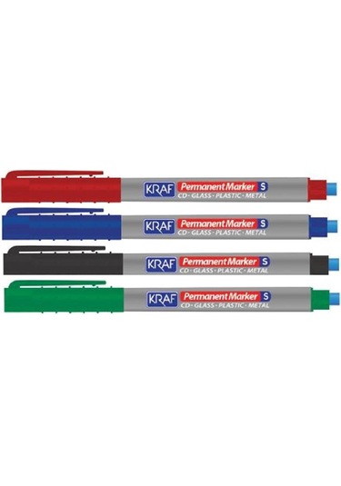 Kraf Asetatlı Kalem Permanent Marker 270S Silgili  4'Lü