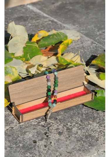 Doğal Taş Renkli Tesbih Çay Rengi