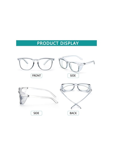 Göz Koruma Gözlükleri Mavi Işık Engelleyen Gözlükler Buğu Önleyici Güvenlik Gözlükleri Anti Polen Gözlükler Transparent Gray