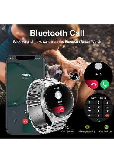 Yuvarlak Spor Klasik Arama Yapan Erkek Akıllı Saat Android Ve Ios Huawei Iphone Samsung Uyumlu