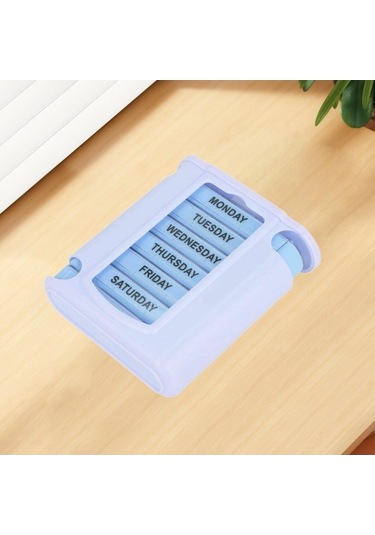 Pazly Yağlar Suntek İlaç Hap Haftalık Düzenleyici Dağıtıcısı Beyaz Beyaz Cb Beyaz