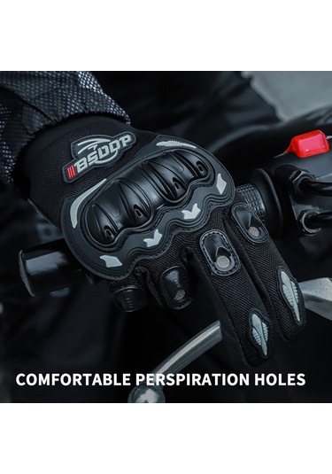 Konesam Bsddp Rh-a0107 Motosiklet Eldiveni Siyah 2xl: 4 Mevsim Nefesli, Çarpma Önleyici, Dokunmatik Ekran Uyumlu Tam Parmaklı