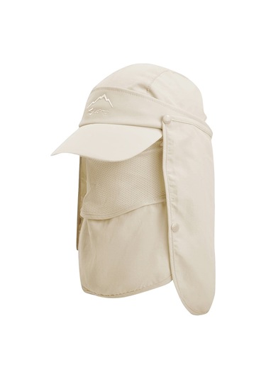 Unisex Çok Amaçlı Güneş Koruyucu Şapka, 360 Derece Geniş Kenarlı Uv Filtreli Güneşlik Şapkası Bej