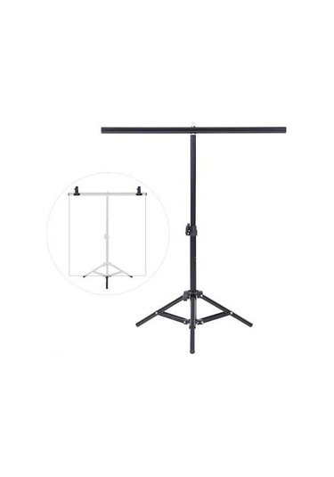 Moly Fotoğrafçılık Mini Arka Plan Standı Seti - 60.5cm Çapraz Çubuk + 3 Klemp - Alüminyum - 70cm Maks. Yükseklik