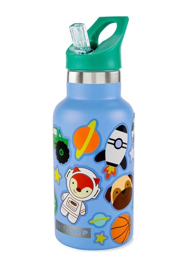 Skip Hop Spark Style Paslanmaz Çelik Stickerlı Suluk Mavi 380ml Mavi