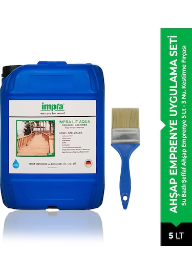 İmpra İmpralit Aqua Şeffaf Ahşap Emprenye Fırça Uygulama Seti 2 Parça