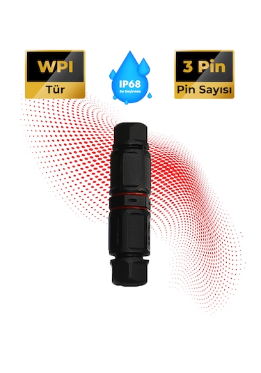 Saha Montaj Konnektör IP68 Su Geçirmez Kablo Bağlantısı 3 Pin