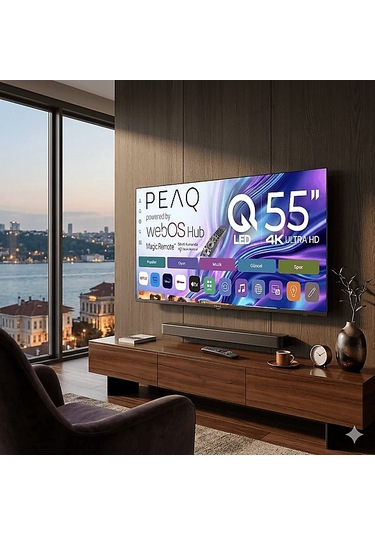 Peaq 55Q90 55" QLED Smart TV Webos İşletim Sistemli Dahili Uydu Alıcılı 4k UHD TV