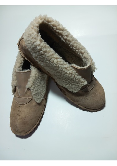 Dışı Hakiki Deri İç Ve Dış Mekanlarda Kullanılan Panduf,bot. Krem