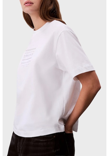 Calvin Klein Bayan T Shirt Lv047f806g Yaf Beyaz BEYAZ