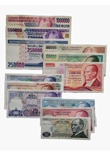 7. Emisyon 12 Li Set. Eski Koleksiyon Kağıt Para.