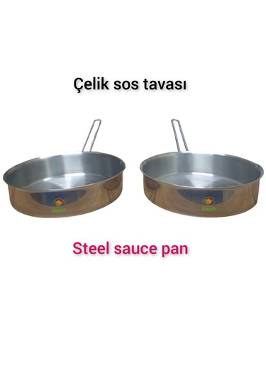 Çelik Sosluk Çelik Sos Tavası 20 Cm Ebatlı 2 Büyük Boy 430 Kalite