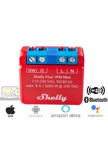Shelly Plus 1pm Mini Gen3 1kanallı Wifi Enerji Ölçer Akıllı Röle