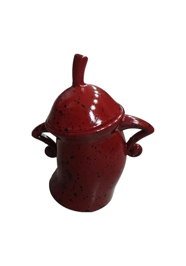 Novahub Kırmızı Tutumlu Teneke Kutu, Sevimli Şımarık Saklama Kabı, Eğlenceli Seramik Masaüstü Süsleri, Hava Geçirmez Kapaklı Gıda Saklama Kavanozu Kırmızı