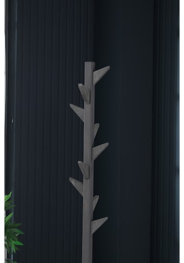 Ahşap Ayaklı Askılık Portmanto Modern Elbise Askısı 175 Cm Gri Diğer