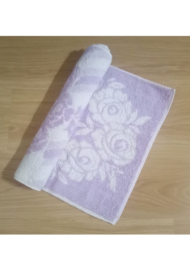 El Ve Yüz Havlusu Çiçekli Eflatun 45x90cm Çok Renkli