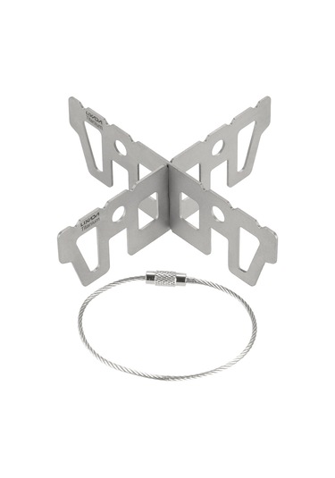 Geeksen Titanyum Çapraz Tutuculu Çadır Ocağı, Levha/alkol/yakıt Uyumlu, Hafif 18g , Kamp/piknik İçin Optimal Isı Verimi Gümüş