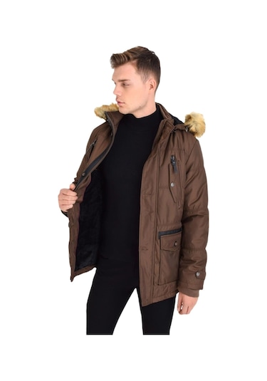 Erkek Spor Parka 3090 Bgl-St01640 Kahverengi