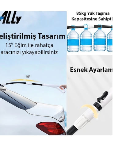 Mefa Ös Teleskopik Mikrofiber Araba Yıkama Fırçası Uzun Saplı Fır