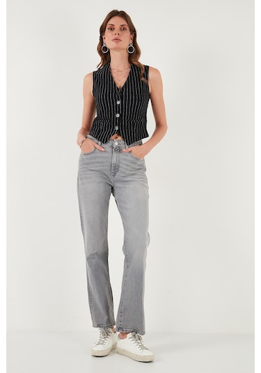 Lela Bayan Yelek 5865971 Siyah-beyaz Siyah-beyaz