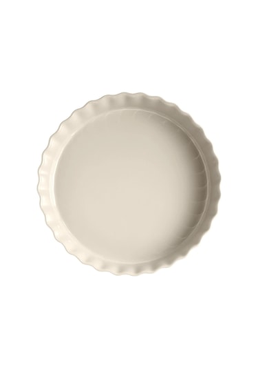 Emile Henry Tart-Börek-Fırın Kabı Yuvarlak 32 cm Ekru/Clay Ekru