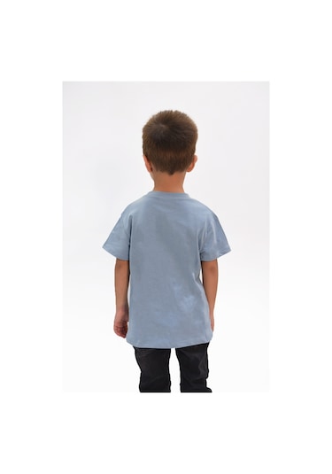 Luess Erkek Çocuk Kaplan Baskılı Tshirt-mavi Mavi