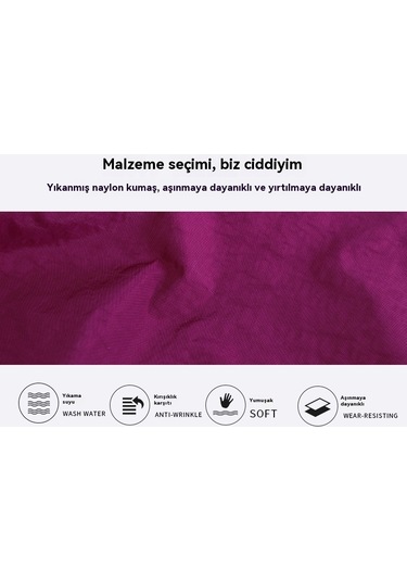 Lyon Sırt Çantası Seyahat Yıkanmış Naylon Sırt Çantası Pembe Pembe