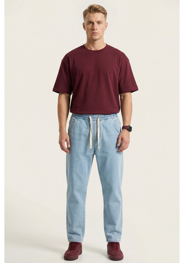 Erkek Rahat Kesim Baggy Jean Pantolon 30073 - Mavi