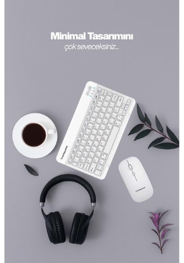 Beyaz Kablosuz Klavye Ve Mouse Seti
