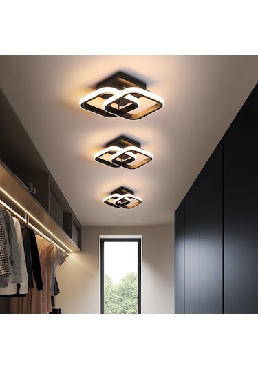 Suofeng Beyaz İki Halka Led Aydınlatma: Koridor, Balkon, Gardırop İçin 3 Renk Değişimli Modern简约北欧 Stili Lambader Beyaz