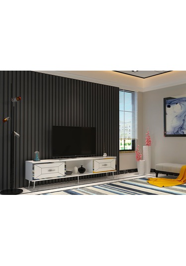 Arnoct Tv Sehpası Beyaz-gümüş