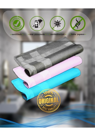 Qurry İz Bırakmaz Sihirli Mikrofiber Temizlik Bezi 3'lü 35 x 60 CM