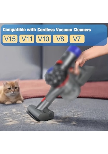 Fochsia 1pc Mini Motorlu Fırça Başlığı V15 V11 V10 V8 V7 Elektrikli Süpürge Yedek Parçası Yatak Koltuk Halı Temizleme