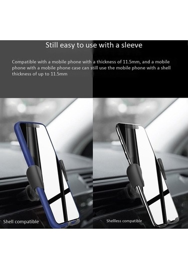 Pazly Yerçekimi Vantuzlu Evrensel Araç İçin Navigasyon Fonksiyonlu Siyah Telefon Tutucu -