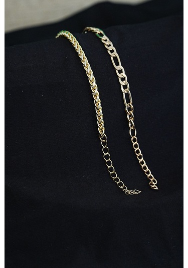 Kombin Bileklik Gold Renk Şavin Ve Burgu Model Çok Renkli