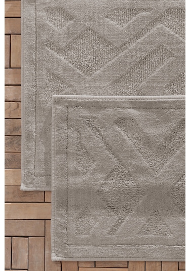 Yataş Bedding Milo Banyo Paspası Seti - Gri (50x60 cm + 60x100 cm) Gri