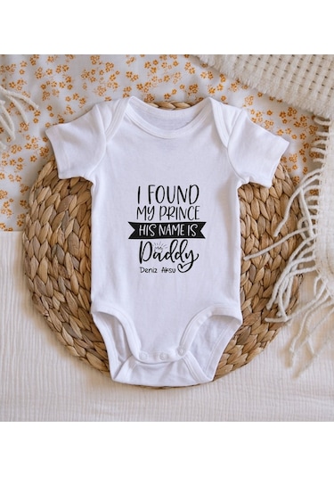 Bitmeyenkartus Bk Kids Isimli His Name Is Daddy Tasarımlı Bebek Body Zıbın - Mod Beyaz