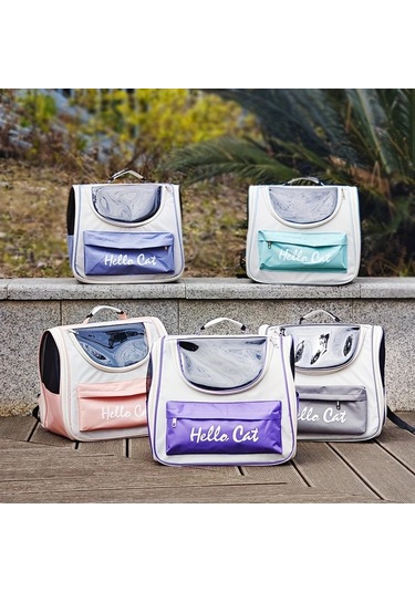 Fochsia Büyük Kapasiteli Pembe Evcil Hayvan Sırt Çantası Nefes Alabilir Omuz Askılı Seyahat Çantası