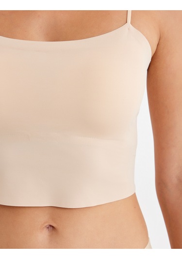 Koton Vücudu Saran Nefes Alan Kumaş Dikişsiz Askılı Kaplı Dolgusuz Yarım Atlet Ten Rengi 5wlk10136mk Ten Rengi