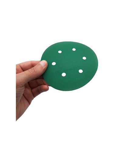 Yeşil Esnek Cırtlı Disk Zımpara 150 Mm 6 Delikli 60 Kum